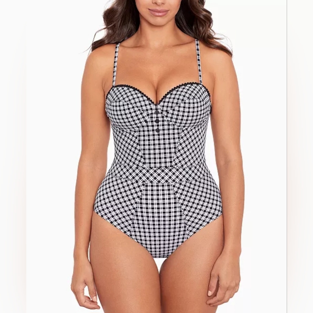 Skinny Dippers | Black and White Checkered Women's Swimsuit